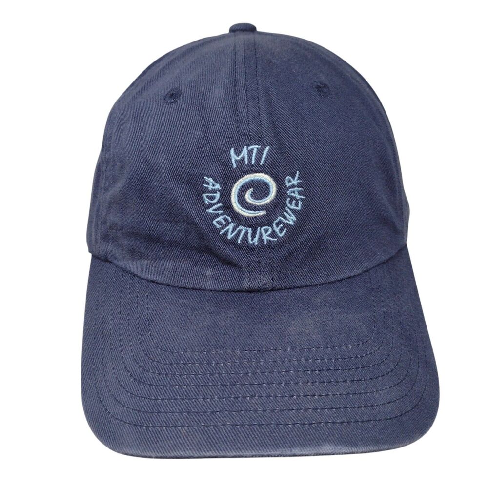 Mti Adventurewear Slideback Hat Blue One Size Adjustable Embroidered